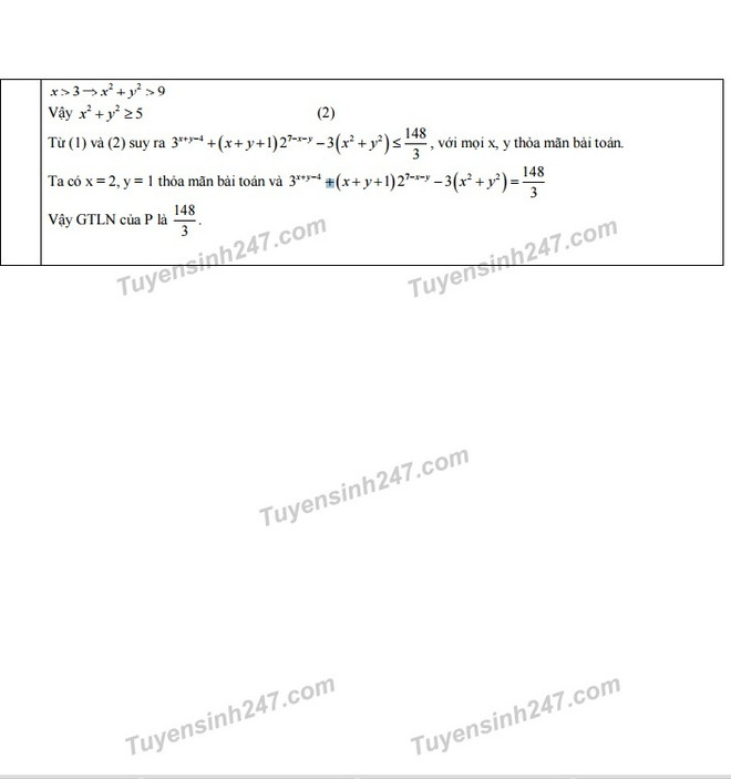 Gợi ý giải bài thi môn Toán kỳ thi trung học phổ thông quốc gia ảnh 9