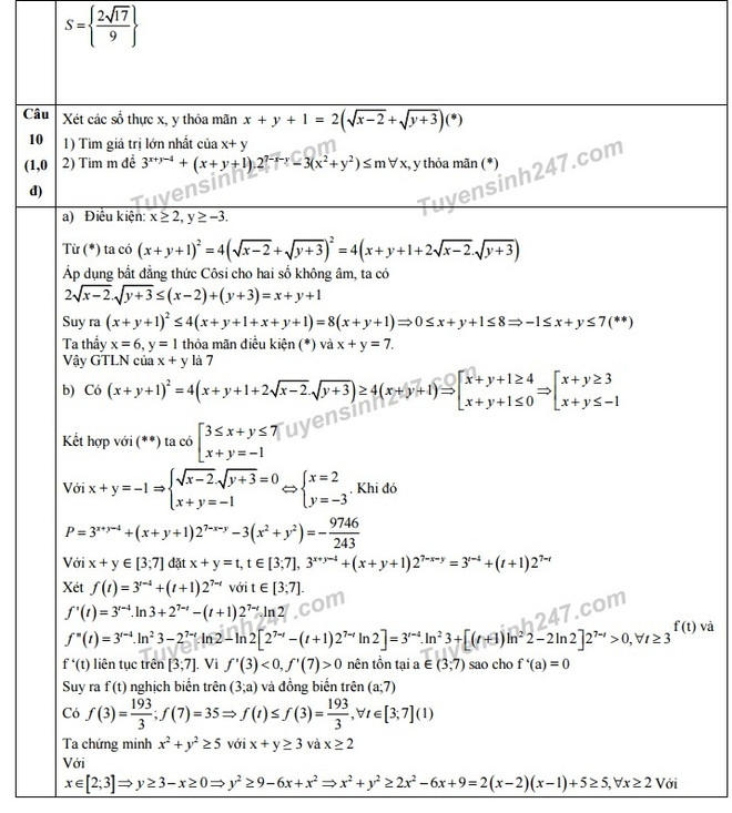 Gợi ý giải bài thi môn Toán kỳ thi trung học phổ thông quốc gia ảnh 8