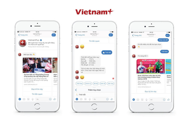 Nhân kỷ niệm 10 thành lập, Báo Điện tử VietnamPlus chính thức ra mắt ứng dụng chatbot tự động tương tác với độc giả, đánh dấu bước tiến mới của tòa soạn trong việc ứng dụng cách mạng công nghiệp lần thứ tư trong báo chí. VietnamPlus đón Huân chương Lao động hạng Nhì, ra mắt sản phẩm chatbot ảnh 4