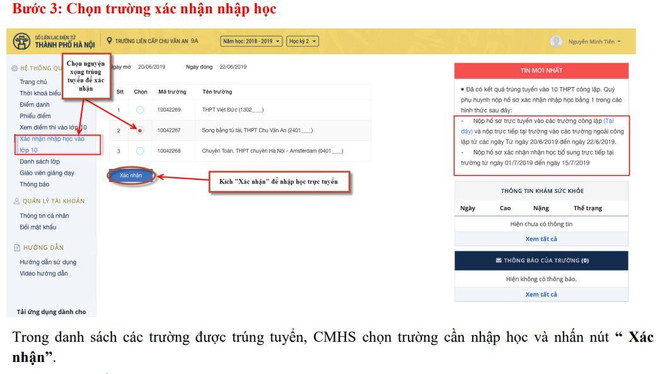 Sở Giáo dục Hà Nội hướng dẫn chi tiết cách xác nhận nhập học vào 10 ảnh 4