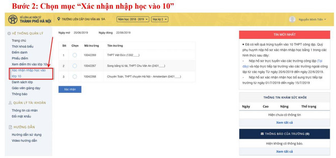 Sở Giáo dục Hà Nội hướng dẫn chi tiết cách xác nhận nhập học vào 10 ảnh 3