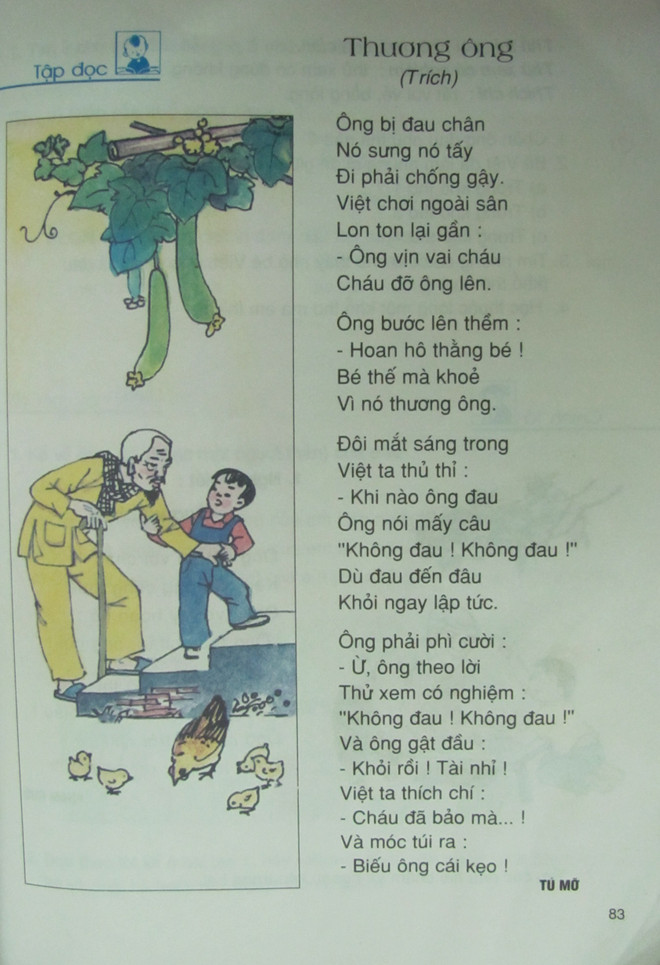 Thực hư vụ "bóp méo" bài thơ "Thương ông" trong sách Tiếng Việt lớp 2 ảnh 1