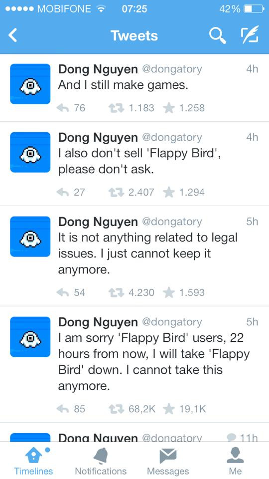 Cha đẻ Flappy Bird gỡ trò chơi gây sốt: Quyết định dũng cảm ảnh 2