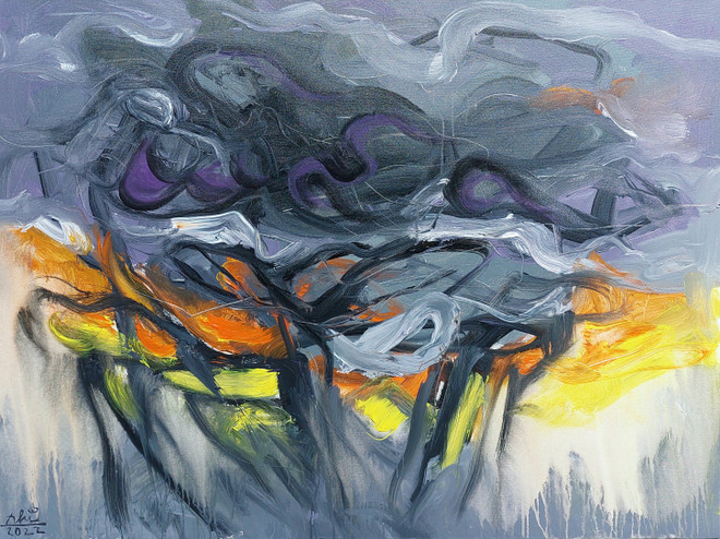 'Âm không' của họa sỹ Bình Nhi: Hoa sen Việt nở trên đất Phật Nepal ảnh 6