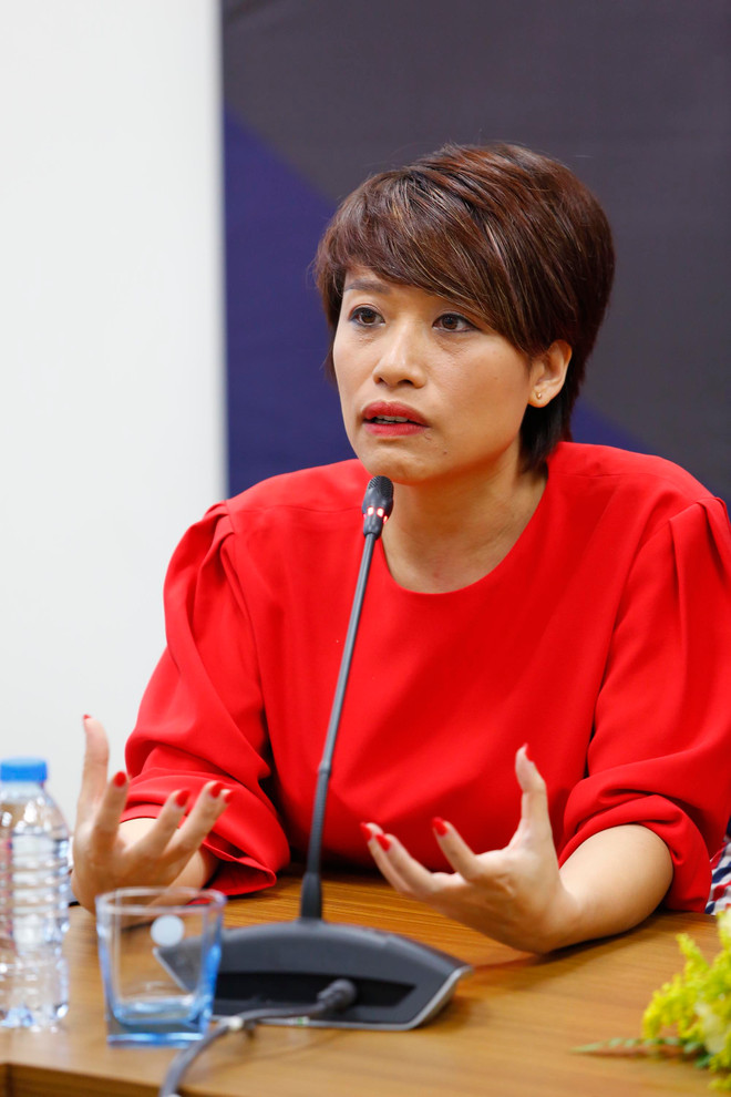 Biên đạo múa Trần Ly Ly trong buổi gặp gỡ báo chí giới thiệu chương trình tại Hà Nội chiều 7/5. (Ảnh: PV/Vietnam+) ‘Đại lộ di sản’: Cuộc ‘đối thoại’ ấn tượng giữa các nền văn hóa ảnh 1