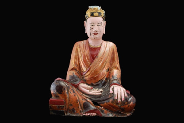 Tượng Hậu (gỗ sơn son thếp vàng), thế kỷ 19. (Ảnh: BTC) Chiêm ngưỡng bộ sưu tập đồ gỗ sơn son thếp vàng từ thời Lê ảnh 3