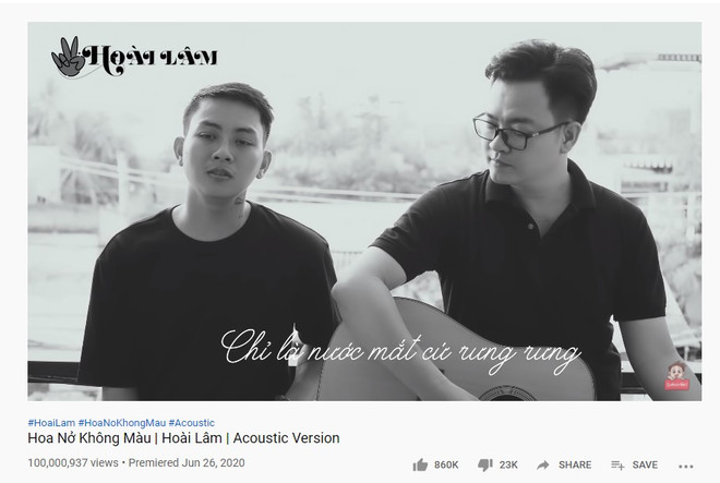 “Hoa nở không màu” của Hoài Lâm cán mốc 100 triệu lượt xem ảnh 1