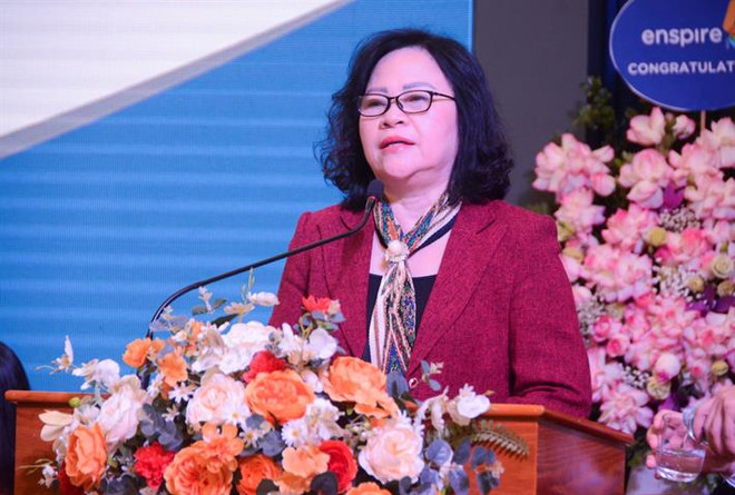 Thứ trưởng Ngô Thị Minh phát biểu tại hội thảo. (Ảnh: Bộ GD-ĐT) mam non 1.jpg