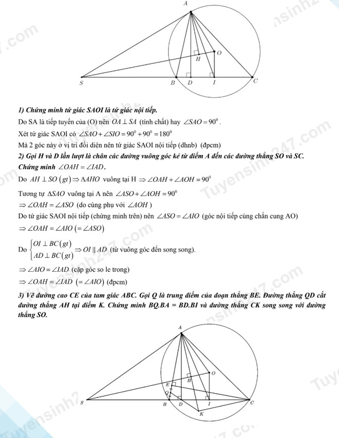 Gợi ý đáp án đề môn Toán kỳ thi tuyển sinh vào lớp 10 của Hà Nội ảnh 6