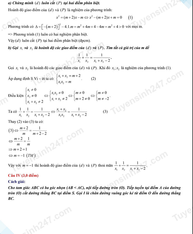 Gợi ý đáp án đề môn Toán kỳ thi tuyển sinh vào lớp 10 của Hà Nội ảnh 5