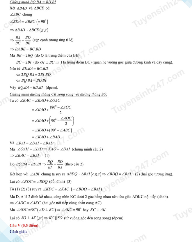 Gợi ý đáp án đề môn Toán kỳ thi tuyển sinh vào lớp 10 của Hà Nội ảnh 7