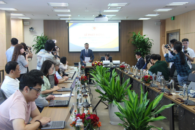 Toàn cảnh Lễ phát động Giải thưởng. (Ảnh: PV/Vietnam+) 46cc968508fba7a5feea.jpg