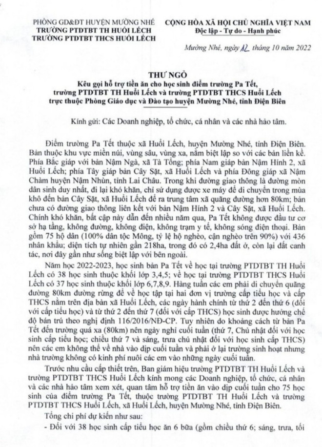 Hiệu trưởng viết tâm thư "xin cơm" nuôi học trò nội trú cuối tuần ảnh 6