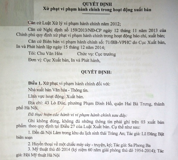 Nhà xuất bản Văn hóa-Thông tin tiếp tục bị xử phạt 12 triệu đồng ảnh 2