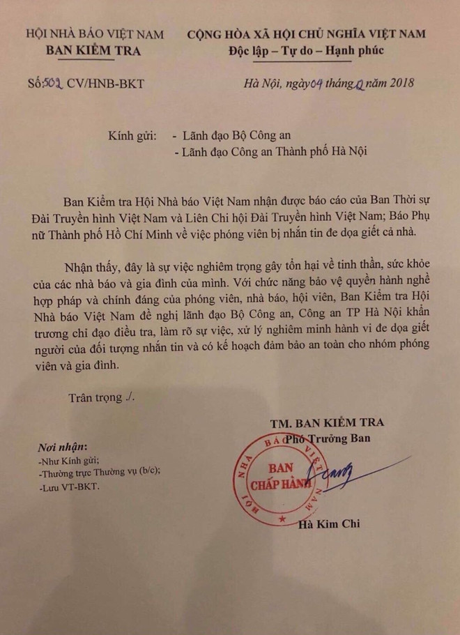 Hội Nhà báo đề nghị làm rõ vụ hai nữ phóng viên điều tra bị dọa giết ảnh 2