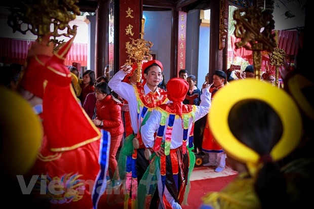 Lễ hội được tổ chức nhằm tôn vinh, giới thiệu tới công chúng nét đặc sắc của các di sản văn hóa. (Ảnh minh họa: Vietnam+) Hà Nội thay đổi thời gian tổ chức Lễ hội văn hóa dân gian 2019 ảnh 1