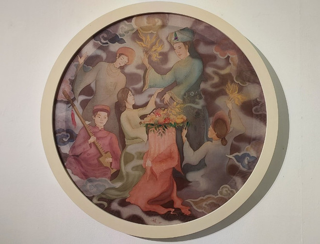 Phát huy giá trị tranh Hàng Trống bằng thử nghiệm trên sơn mài và lụa ảnh 7