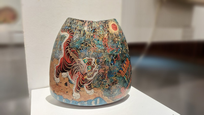 Phát huy giá trị tranh Hàng Trống bằng thử nghiệm trên sơn mài và lụa ảnh 12