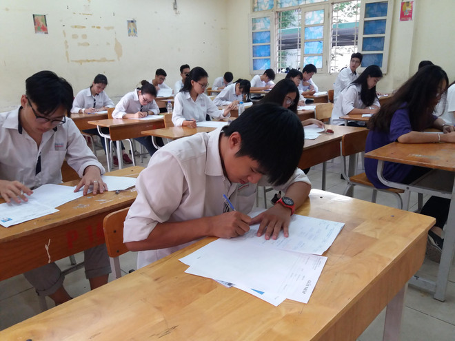 Thí sinh dự thi trung học phổ thông quốc gia 2019. (Ảnh: Phạm Mai/Vietnam+) Đề Tiếng Anh bám sát chương trình, thí sinh kỳ vọng điểm Khá ảnh 1