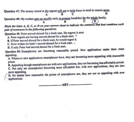 Gợi ý đáp án đề thi môn Tiếng Anh kỳ thi THPT quốc gia 2019 ảnh 6