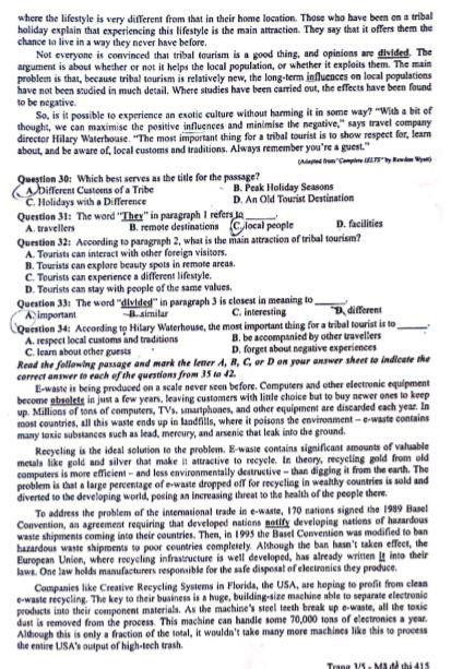 Gợi ý đáp án đề thi môn Tiếng Anh kỳ thi THPT quốc gia 2019 ảnh 4