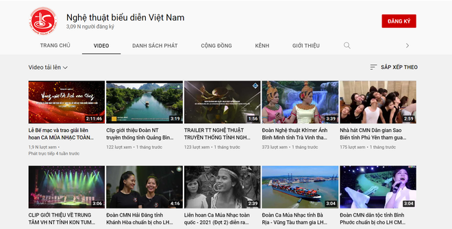 Kênh YouTube của Cục Nghệ thuật Biểu diễn. (Ảnh chụp màn hình) Công nghệ 4.0 đặt ra những thách thức mới cho các nhà quản lý văn hóa ảnh 3