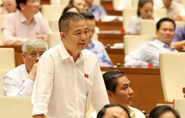 Đại biểu Quốc hội tỉnh An Giang Nguyễn Lân Hiếu phát biểu. (Ảnh: Phương Hoa/TTXVN) Đại biểu Quốc hội: "Kết quả ngành giáo dục là điểm kém sáng nhất" ảnh 2