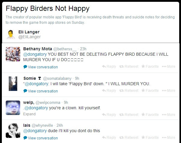 "Fan" đe dọa lấy mạng cha đẻ trò chơi Flappy Bird ảnh 2