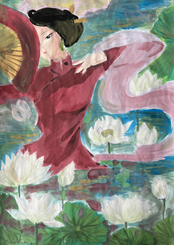 'Thơ đi sứ' sống động trong tranh màu nước của họa sỹ 17 tuổi ảnh 7