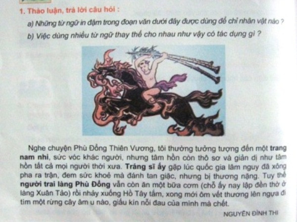 NXB Giáo dục phản hồi vụ Thánh Gióng “nhảy xuống Hồ Tây tắm” ảnh 1