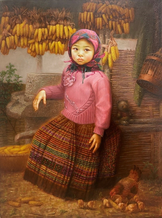 Tác phẩm “Mùa vàng” của họa sỹ Lê Thế Anh. muavang.jpg