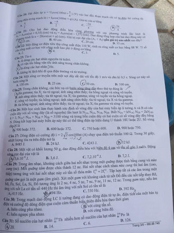 Đề thi tuyển sinh đại học năm 2014 môn Vật lý, khối A-A1 ảnh 4