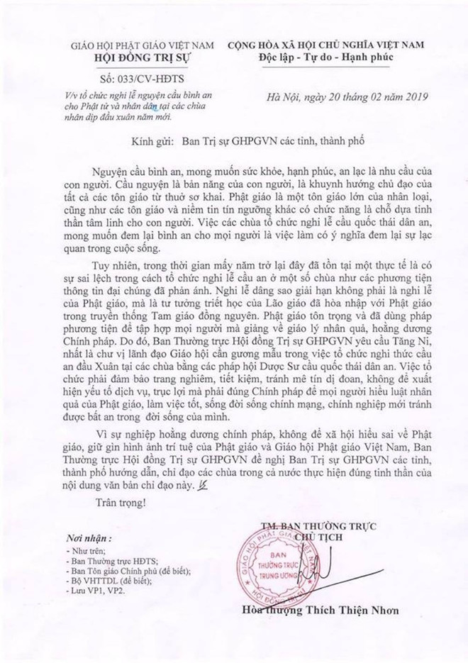 Giáo hội Phật giáo chính thức lên tiếng về việc ‘dâng sao giải hạn’ ảnh 2