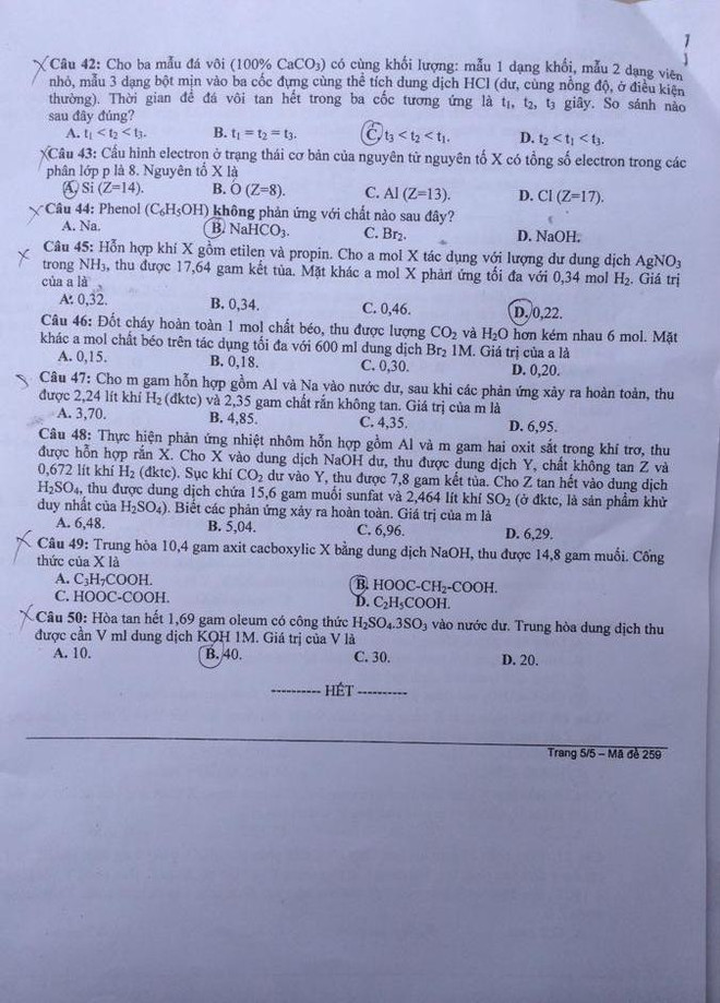 Đề thi môn Hóa học khối A kỳ thi tuyển sinh đại học năm 2014 ảnh 5