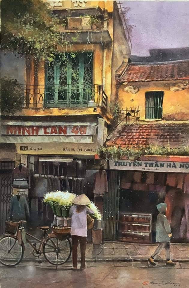 ‘‘Mùa COVID,’’ nhớ Hà Nội nắng vàng qua tranh của một người yêu Thủ đô ảnh 6