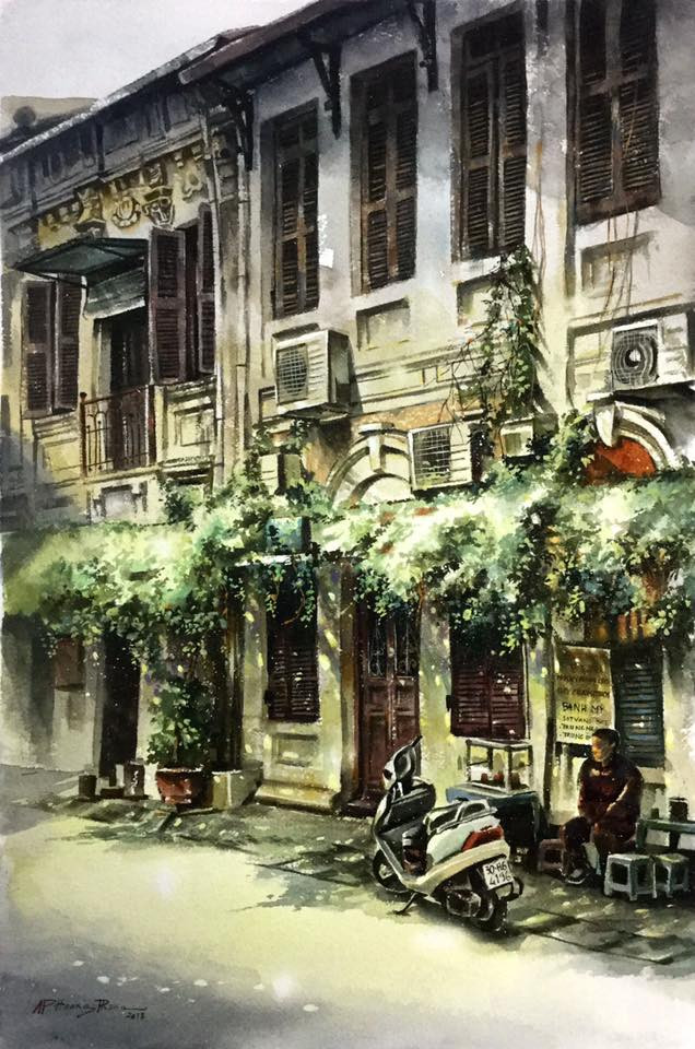 ‘‘Mùa COVID,’’ nhớ Hà Nội nắng vàng qua tranh của một người yêu Thủ đô ảnh 3