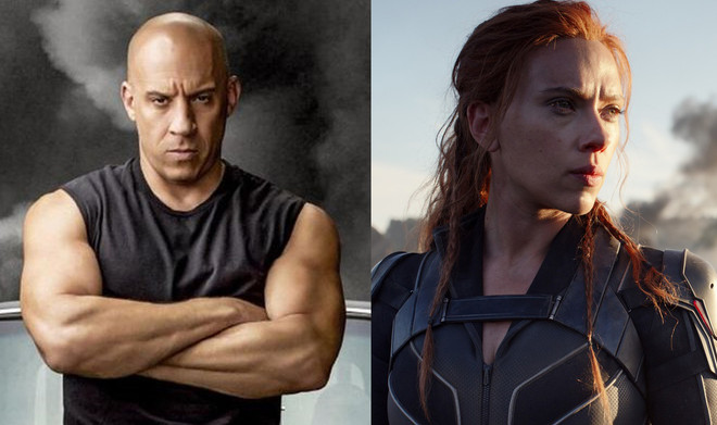 'Fast 9' và 'Góa phụ đen.' (Ảnh: Universal, Disney) COVID-19: Rạp phim Việt có thể mất 70% doanh thu vì phim lậu tràn lan ảnh 1