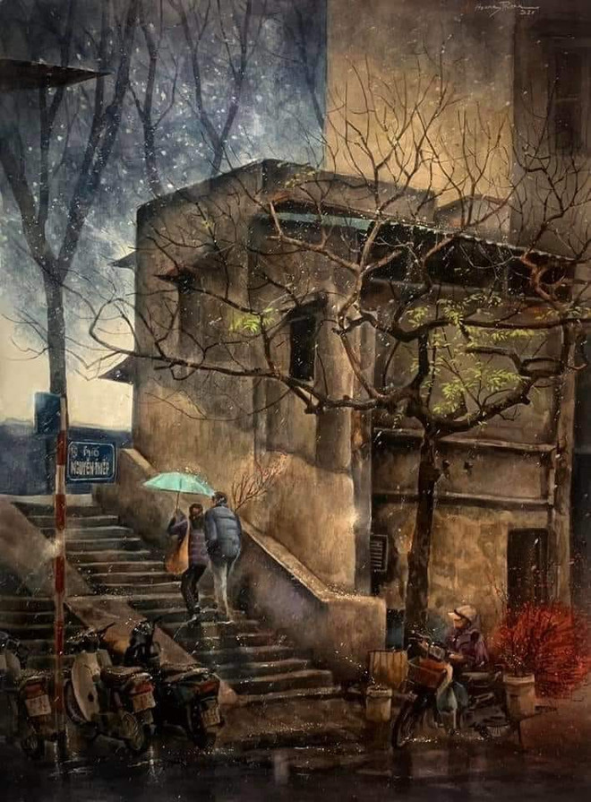 ‘‘Mùa COVID,’’ nhớ Hà Nội nắng vàng qua tranh của một người yêu Thủ đô ảnh 9