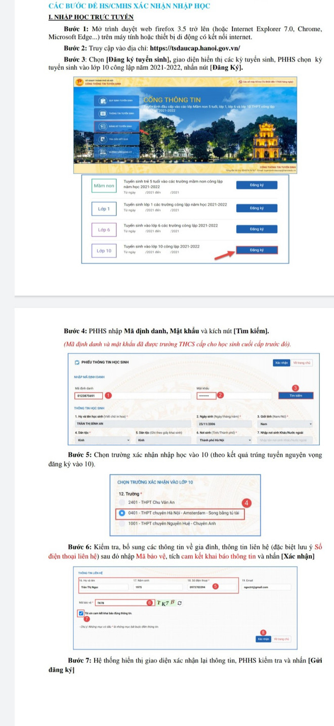 Hà Nội hướng dẫn học sinh làm thủ tục nhập học vào lớp 10 ảnh 2