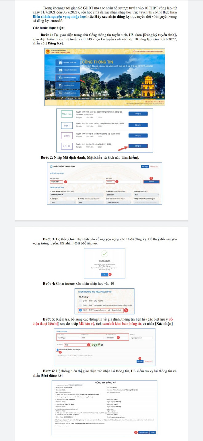 Hà Nội hướng dẫn học sinh làm thủ tục nhập học vào lớp 10 ảnh 4