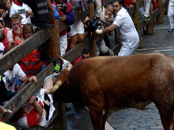 Kinh hoàng cảnh bò tót đuổi húc người ở lễ hội San Fermin ảnh 5