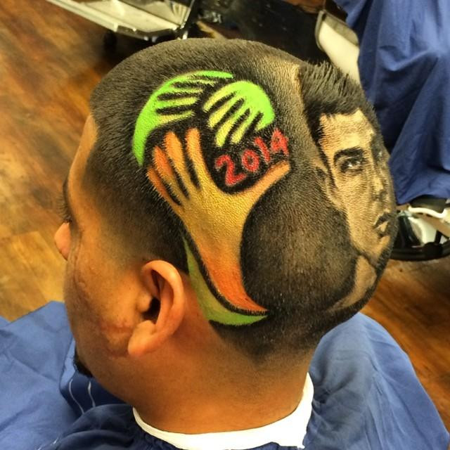 Trào lưu vẽ mặt các thần tượng lên đầu tại World Cup 2014 ảnh 6