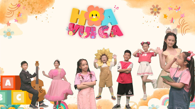 Dàn MC nhí của chương trình. (Ảnh: VTV) hoavuica.jpg