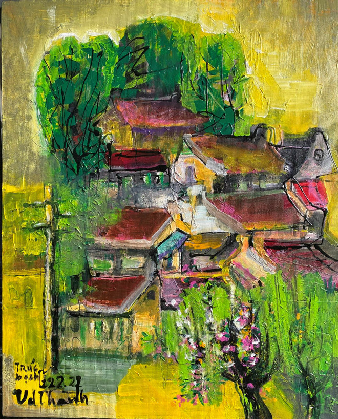 Họa sỹ Văn Dương Thành 'kể chuyện' thời thơ ấu qua triển lãm tại Italy ảnh 4