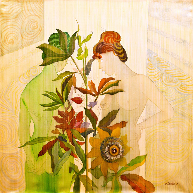 Triển lãm “Hương lụa”: Cuộc đối thoại giữa lụa và nữ họa sỹ 8X ảnh 4