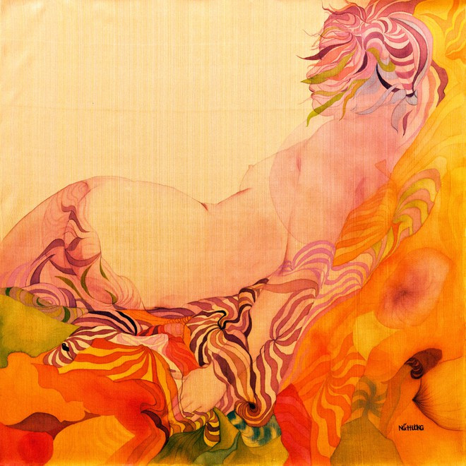 Triển lãm “Hương lụa”: Cuộc đối thoại giữa lụa và nữ họa sỹ 8X ảnh 6