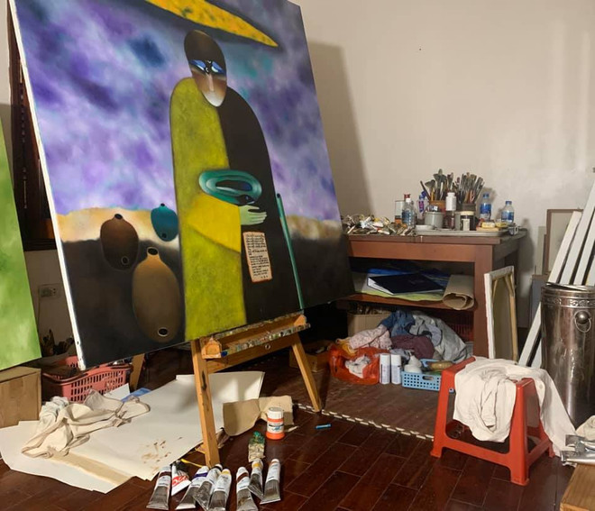 Nhà thơ Nguyễn Quang Thiều bày 53 bức tranh trong triển lãm đầu tiên ảnh 2