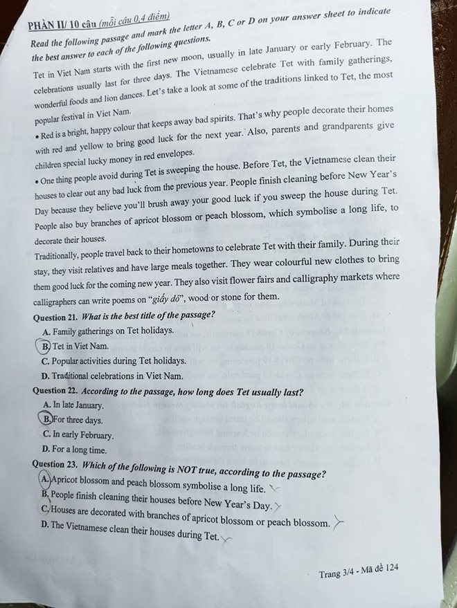 Hà Nội: Đề thi chính thức vào lớp 10 môn Ngữ văn và Ngoại ngữ ảnh 4