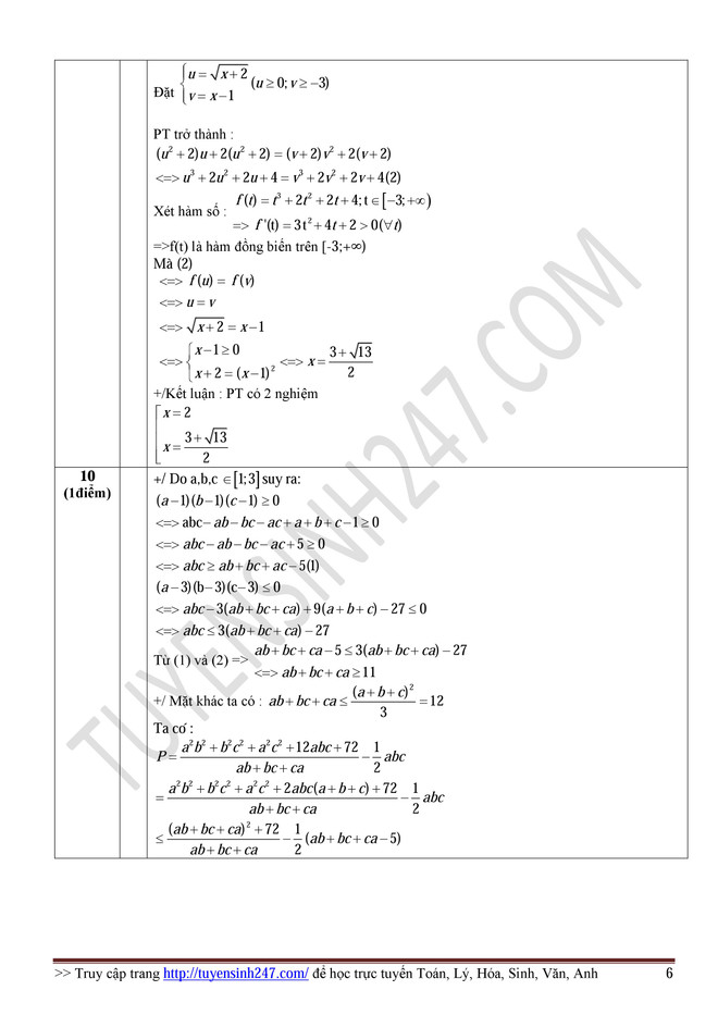 Hướng dẫn giải đề thi môn Toán kỳ thi trung học phổ thông ảnh 7