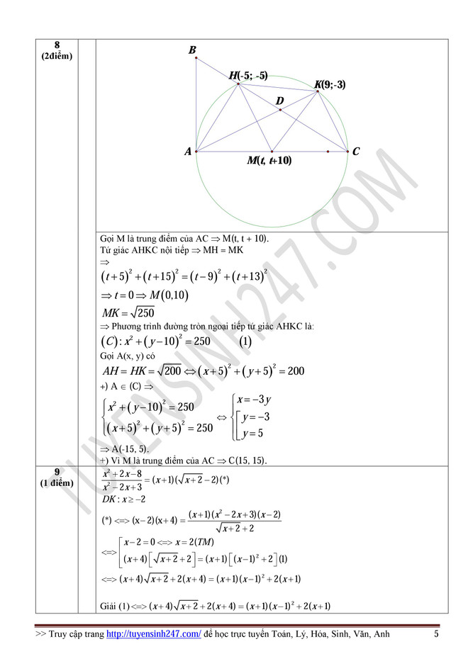 Hướng dẫn giải đề thi môn Toán kỳ thi trung học phổ thông ảnh 6